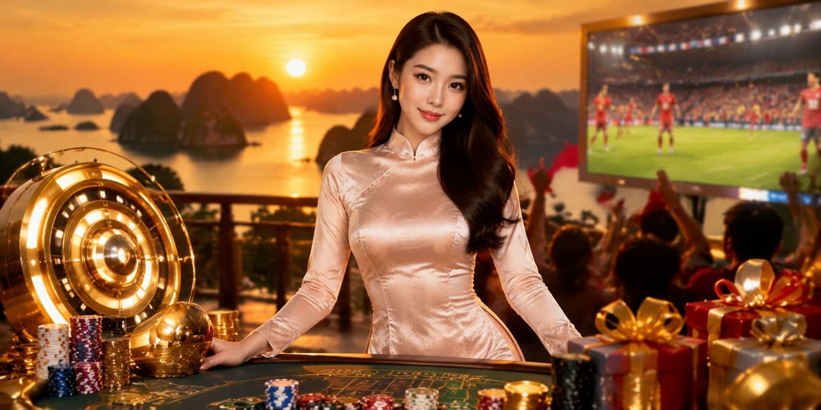 Phụ nữ mặc áo dài tra kết quả xổ số trên điện thoại tại cảng Hạ Long